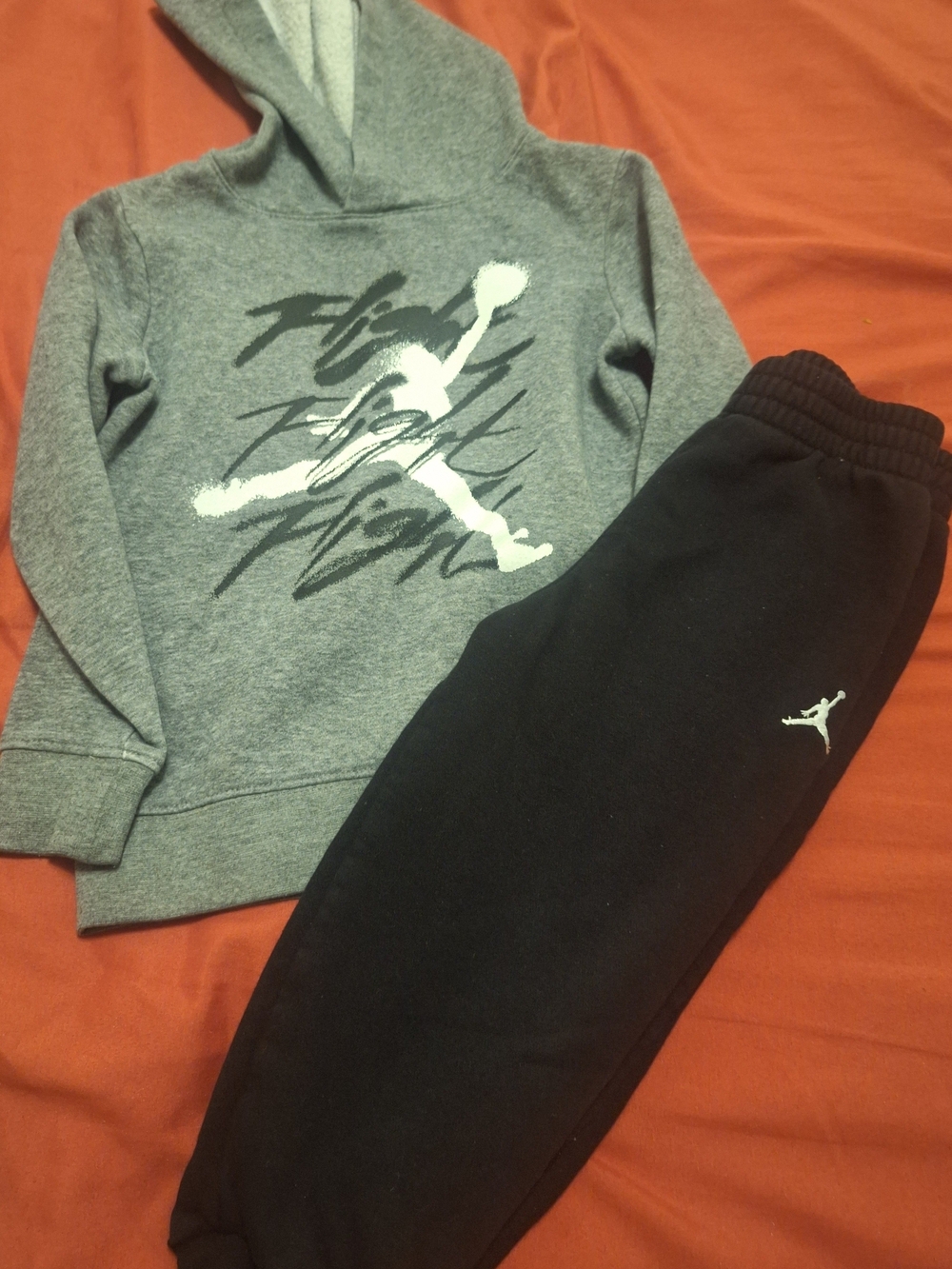 Jordan Gray Hoodie and Black Jogger Sweatpants Set